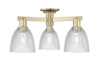Arcadia Three Light Semi-Flush Mount in Antique Brass (405|716-3F-AB-G382)
