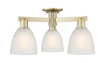Arcadia Three Light Semi-Flush Mount in Antique Brass (405|716-3F-AB-G381)