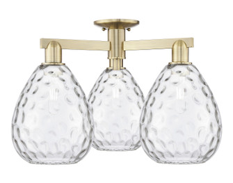 Arcadia Three Light Semi-Flush Mount in Antique Brass (405|716-3F-AB-G372)