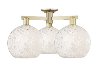 Arcadia Three Light Semi-Flush Mount in Antique Brass (405|716-3F-AB-G1216-10WM)