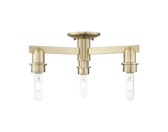 Arcadia Three Light Semi-Flush Mount in Antique Brass (405|716-3F-AB)