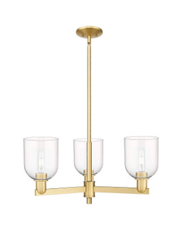 Arcadia Three Light Pendant in Satin Gold (405|716-3CR-SG-G558-6CL)