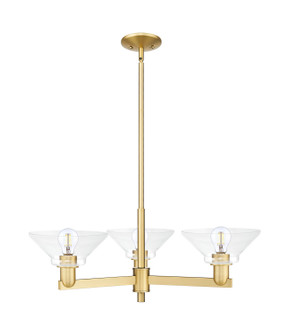 Arcadia Three Light Pendant in Satin Gold (405|716-3CR-SG-G132)