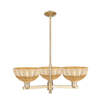 Arcadia Three Light Pendant in Champagne Bronze (405|716-3CR-CB-NBD2-9-NAT)