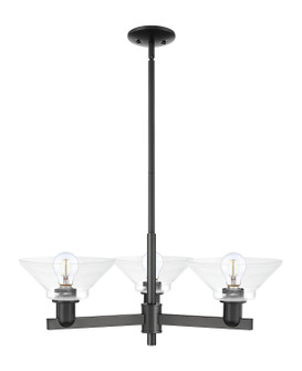 Arcadia Three Light Pendant in Matte Black (405|716-3CR-BK-G132)