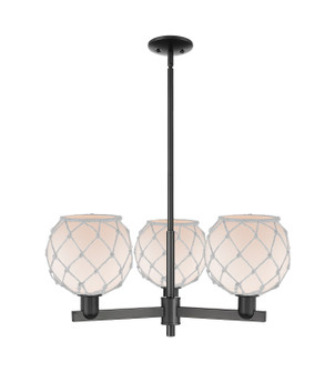 Arcadia Three Light Pendant in Matte Black (405|716-3CR-BK-G121-8RW)