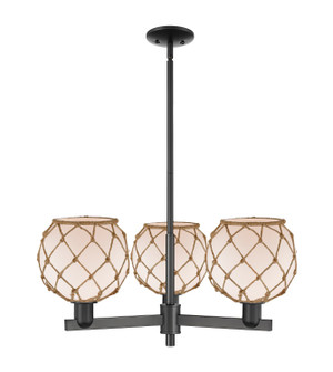 Arcadia Three Light Pendant in Matte Black (405|716-3CR-BK-G121-8RB)