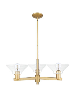 Arcadia Three Light Pendant in Brushed Brass (405|716-3CR-BB-G132)