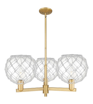 Arcadia Three Light Pendant in Brushed Brass (405|716-3CR-BB-G122-10RW)