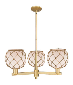 Arcadia Three Light Pendant in Brushed Brass (405|716-3CR-BB-G121-8RB)
