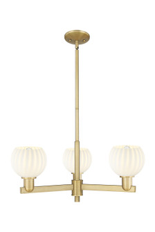 Arcadia Three Light Pendant in Brushed Brass (405|716-3CR-BB-G1217-6WV)