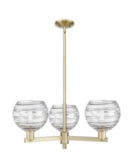 Arcadia Three Light Pendant in Antique Brass (405|716-3CR-AB-G1213-8CL)