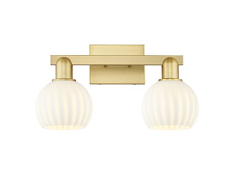 Arcadia Two Light Bath Vanity in Satin Gold (405|716-2W-SG-G1217-6WV)