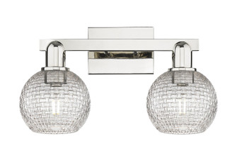 Arcadia Two Light Bath Vanity in Polished Nickel (405|716-2W-PN-G122C-6CL)