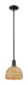 Arcadia One Light Mini Pendant in Matte Black (405|716-1S-BK-RBD-8-NAT)
