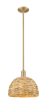 Arcadia One Light Mini Pendant in Brushed Brass (405|716-1S-BB-RBD-12-NAT)