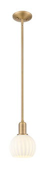Arcadia One Light Mini Pendant in Brushed Brass (405|716-1S-BB-G1217-6WV)