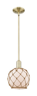 Arcadia One Light Mini Pendant in Antique Brass (405|716-1S-AB-G121-8RB)