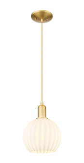 Arcadia One Light Mini Pendant in Satin Gold (405|716-1P-SG-G1217-8WV)