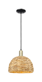 Arcadia One Light Mini Pendant in Black Antique Brass (405|716-1P-BAB-RBD-12-NAT)