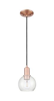 Arcadia One Light Mini Pendant in Antique Copper (405|716-1P-AC-G124-6)
