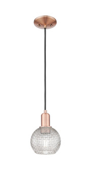 Arcadia One Light Mini Pendant in Antique Copper (405|716-1P-AC-G122C-6CL)