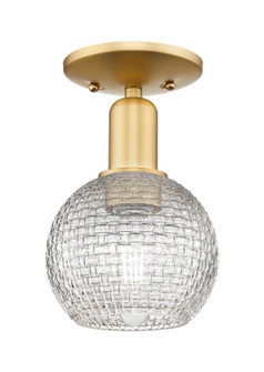 Arcadia One Light Semi-Flush Mount in Satin Gold (405|716-1C-SG-G122C-6CL)