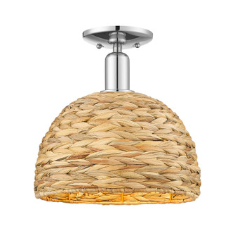Arcadia One Light Semi-Flush Mount in Polished Chrome (405|716-1C-PC-RBD-12-NAT)