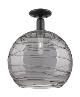 Arcadia One Light Semi-Flush Mount in Matte Black (405|716-1C-BK-G1213-14CL)