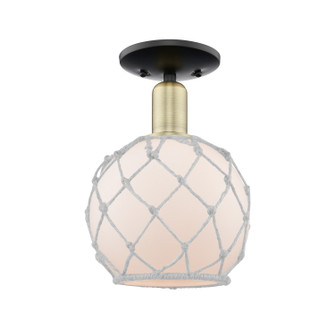 Arcadia One Light Semi-Flush Mount in Black Antique Brass (405|716-1C-BAB-G121-8RW)