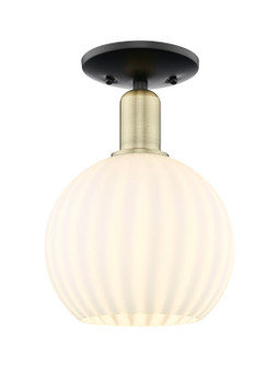 Arcadia One Light Semi-Flush Mount in Black Antique Brass (405|716-1C-BAB-G1217-8WV)