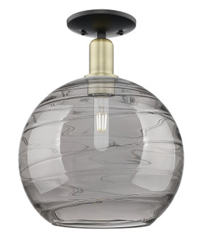 Arcadia One Light Semi-Flush Mount in Black Antique Brass (405|716-1C-BAB-G1213-12SM)