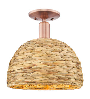 Arcadia One Light Semi-Flush Mount in Antique Copper (405|716-1C-AC-RBD-12-NAT)