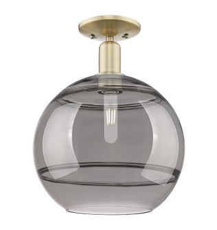 Arcadia One Light Semi-Flush Mount in Antique Brass (405|716-1C-AB-G556-12SM)