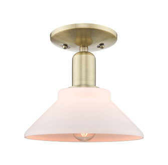 Arcadia One Light Semi-Flush Mount in Antique Brass (405|716-1C-AB-G131)