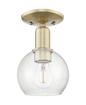 Arcadia One Light Semi-Flush Mount in Antique Brass (405|716-1C-AB-G124-6)