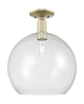 Arcadia One Light Semi-Flush Mount in Antique Brass (405|716-1C-AB-G124-14)