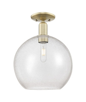 Arcadia One Light Semi-Flush Mount in Antique Brass (405|716-1C-AB-G124-12)