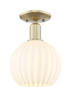 Arcadia One Light Semi-Flush Mount in Antique Brass (405|716-1C-AB-G1217-8WV)