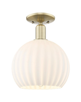 Arcadia One Light Semi-Flush Mount in Antique Brass (405|716-1C-AB-G1217-10WV)