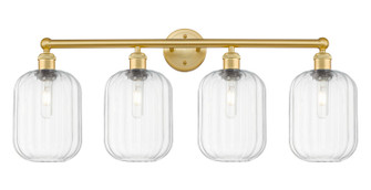 Edison Four Light Bath Vanity in Satin Gold (405|616-4W-SG-G460-7CL)