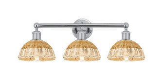 Edison Three Light Bath Vanity in Polished Chrome (405|616-3W-PC-NBD2-75-NAT)