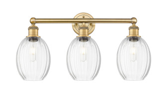 Edison Three Light Bath Vanity in Brushed Brass (405|616-3W-BB-G459-6CL)