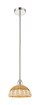 Edison One Light Mini Pendant in Polished Nickel (405|616-1S-PN-NBD2-9-NAT)