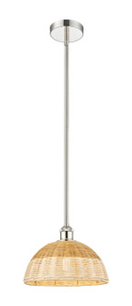 Edison One Light Mini Pendant in Polished Nickel (405|616-1S-PN-NBD2-12-NAT)