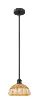 Edison One Light Mini Pendant in Matte Black (405|616-1S-BK-NBD2-9-NAT)
