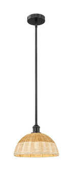 Edison One Light Mini Pendant in Matte Black (405|616-1S-BK-NBD2-12-NAT)