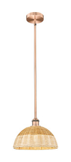 Edison One Light Mini Pendant in Antique Copper (405|616-1S-AC-NBD2-12-NAT)