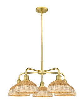 Ballston Five Light Chandelier in Satin Gold (405|516-5CR-SG-NBD2-9-NAT)