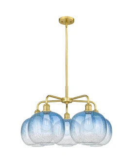 Ballston Five Light Chandelier in Satin Gold (405|516-5CR-SG-G481-10SB)